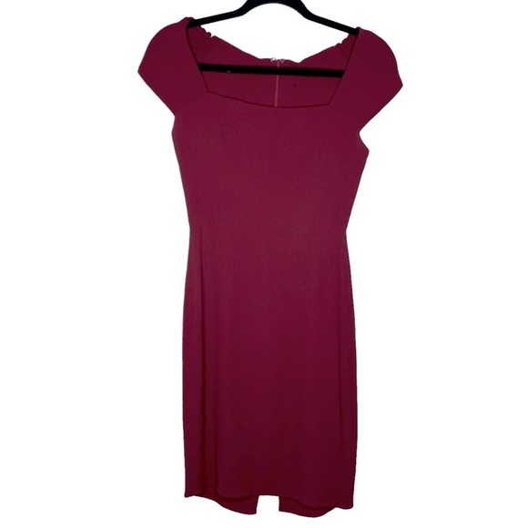 Reformation - Orlando Square Neck Mini Dress Garnet Red - sz 2 - Picture 1 of 7